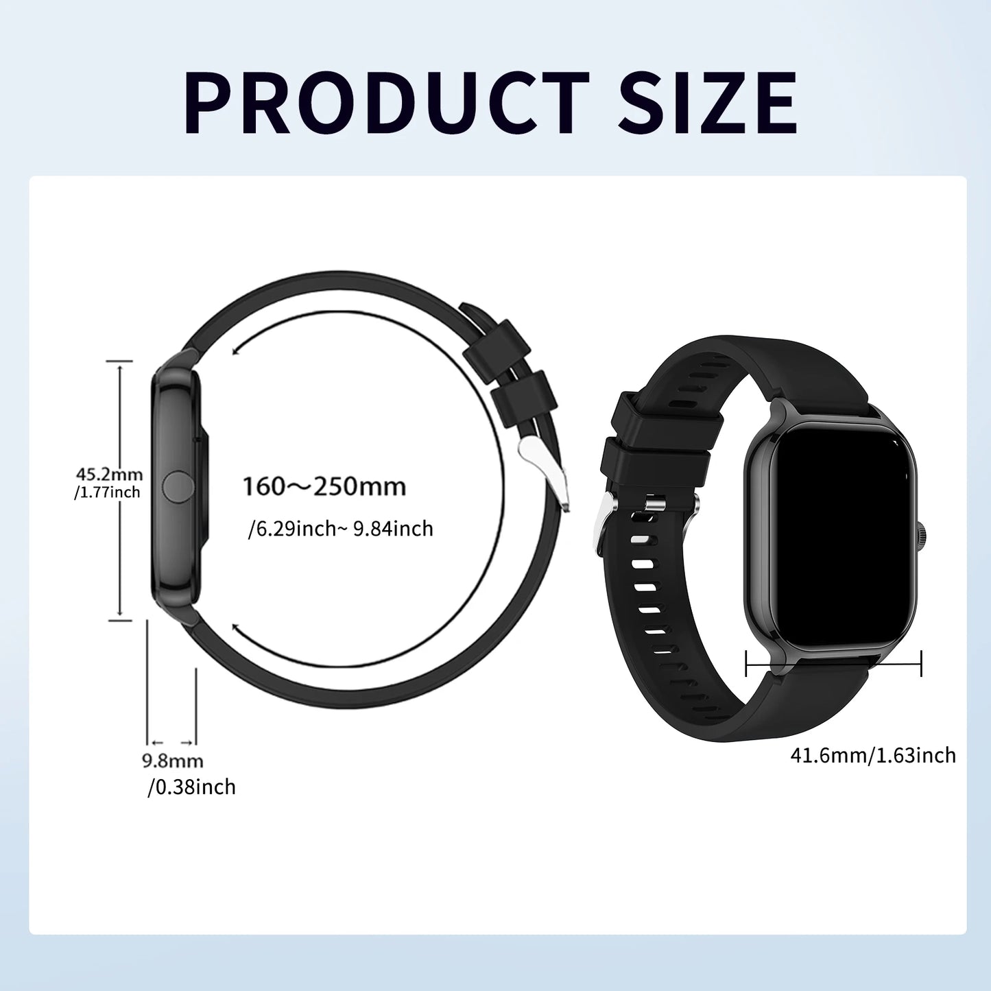 Smartwatch with Wireless Calling, Sport Mode & Fitness Tracking for iPhone/Android