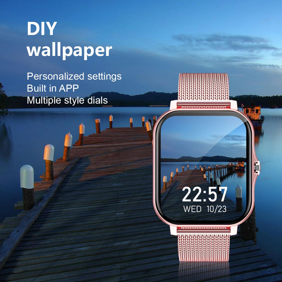 Smartwatch with Wireless Calling, Sport Mode & Fitness Tracking for iPhone/Android