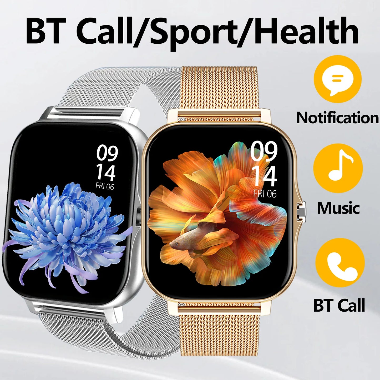 Smartwatch with Wireless Calling, Sport Mode & Fitness Tracking for iPhone/Android